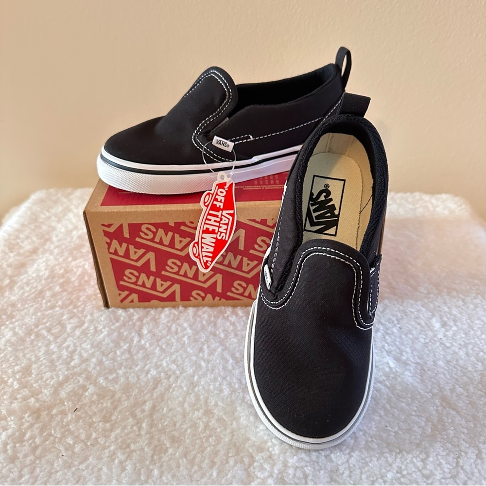 Vans Kids Black Slip-On Sneakers